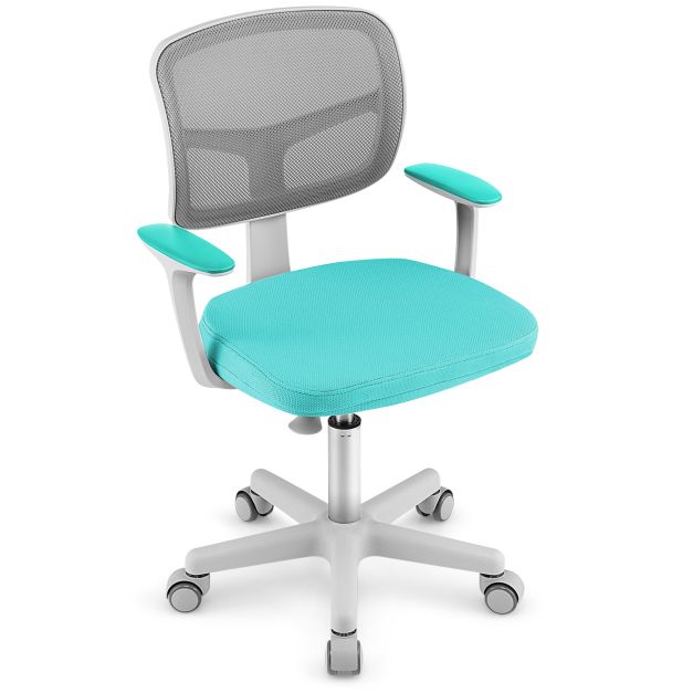 Height-Adjustable Kids Computer Chair with Swivel & Lumbar Support