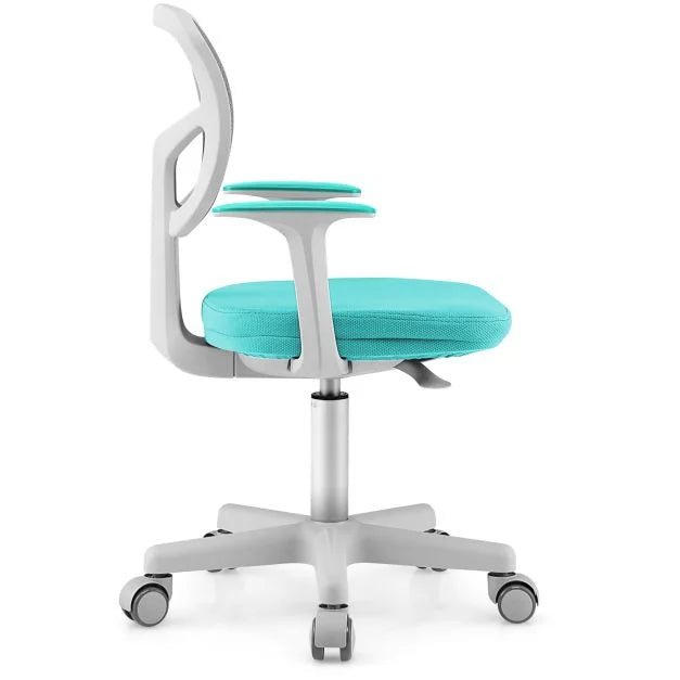Height-Adjustable Kids Computer Chair with Swivel & Lumbar Support