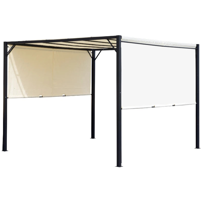 Stylish Metal Pergola with Sun Shelter Canopy for Outdoor Events and Patio 3Lx3Wx2.3H m