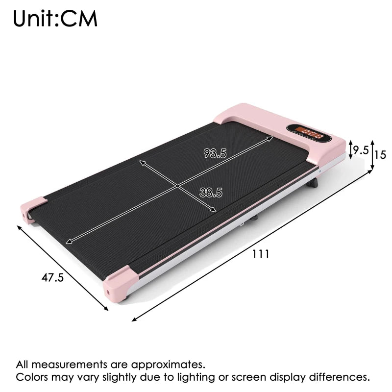 Pink Folding Under Desk Walking Pad – Adjustable Incline Treadmill