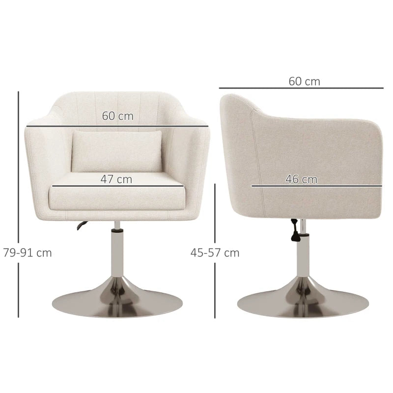 Modern Living Room Accent Chair with Pillow – Cream