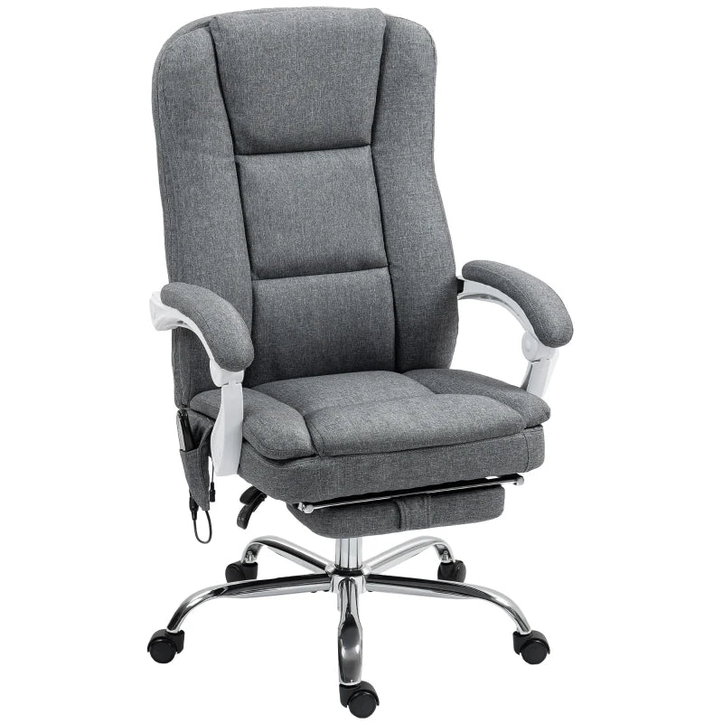 Grey Massage Chair with Heat & Six-Point Therapy