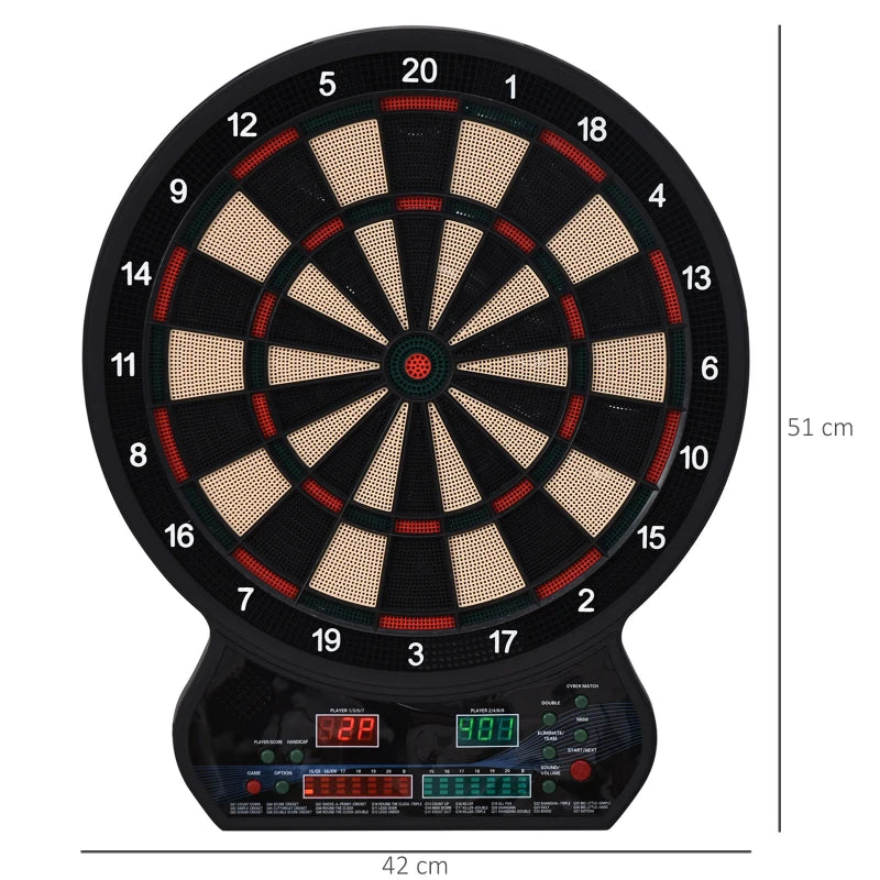 LED Dartboard Set – 27 Game Modes with Soft Tip Darts