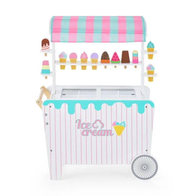 Kids Toy Ice Cream Stand with Fun Canopy for Creative Role-Playing Fun