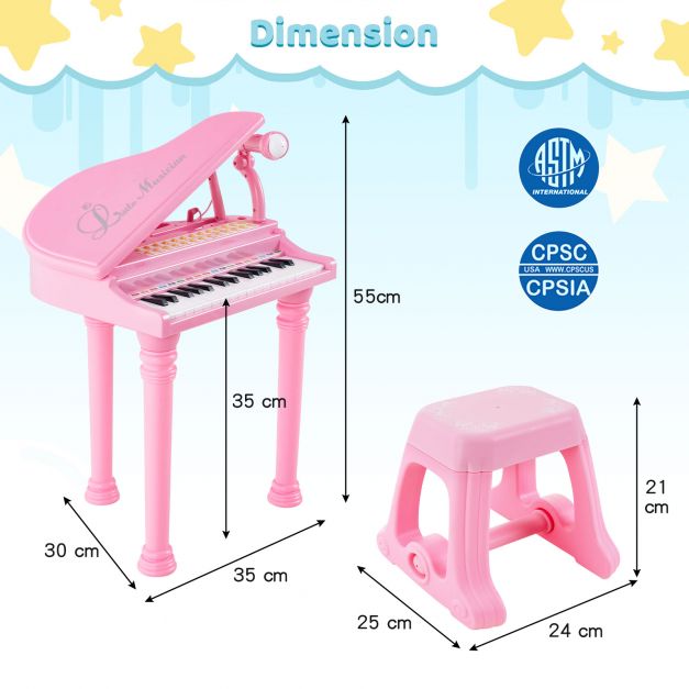 31-Key Multifunctional Kids Piano with Built-In Microphone