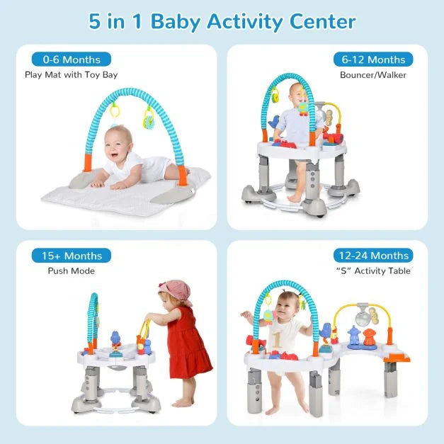 4-In-1 Baby Activity Center with Walker for Kids Aged 0-2 Years