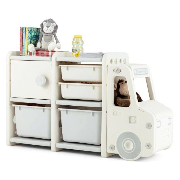 Truck-Style Toddler Storage Cabinet and Toy Organizer for Kids