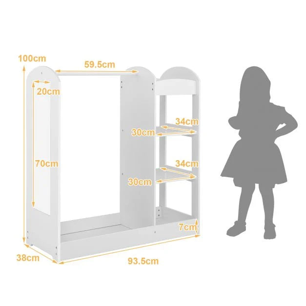 Dress-Up Storage Cabinet for Kids with Full-Length Mirror