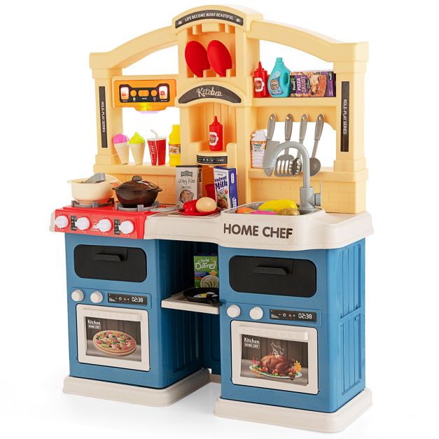 Kids 69-Piece Kitchen Playset with Magic Boiling and Steam Effects