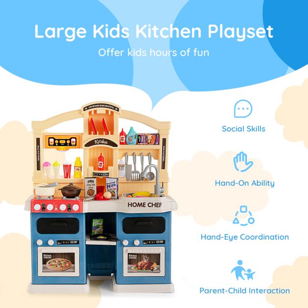 Kids 69-Piece Kitchen Playset with Magic Boiling and Steam Effects