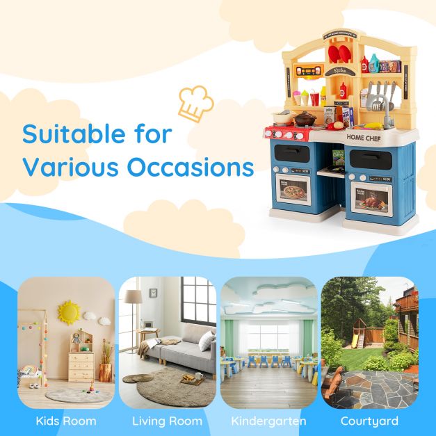 Kids 69-Piece Kitchen Playset with Magic Boiling and Steam Effects