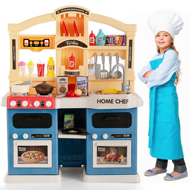Kids 69-Piece Kitchen Playset with Magic Boiling and Steam Effects