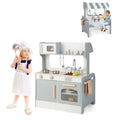 Double-Sided Pretend Kitchen Playset for Kids with Oven, Sink & Microwave