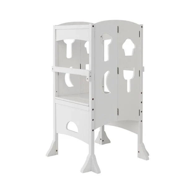 Kids Folding Step Stool with Height Adjustment and Built-In Safety Latches