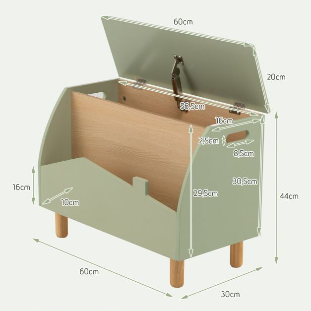 Kids Multifunctional Toy Box with Safety Hinge – Perfect for Playroom