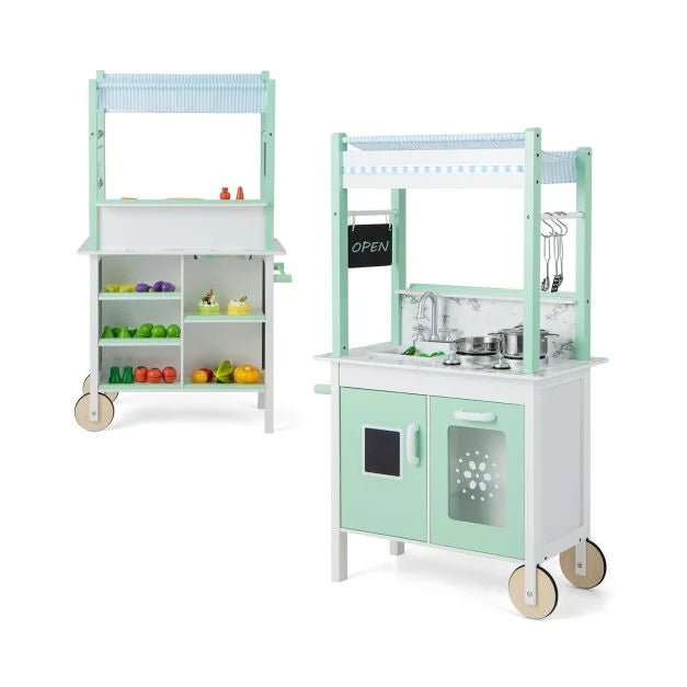 Double-Sided Kids Pretend Play Kitchen with Remote Control – Ages 3+