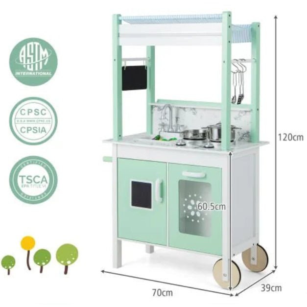 Double-Sided Kids Pretend Play Kitchen with Remote Control – Ages 3+