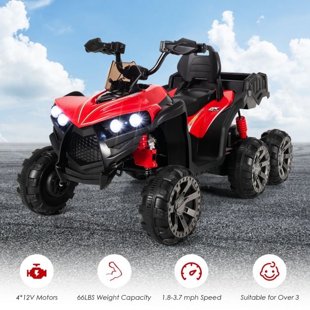 Kids 6-Wheel Electric ATV with 4 Motors – All-Terrain Adventure