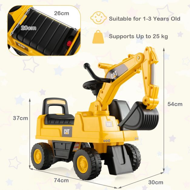 Kids Ride-On Digger with Rotatable Bucket
