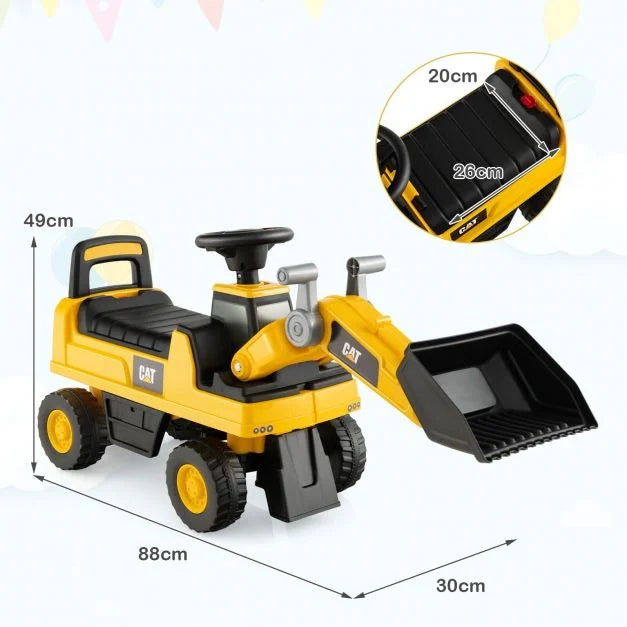 Kids Ride-On Excavator with Adjustable Bucket