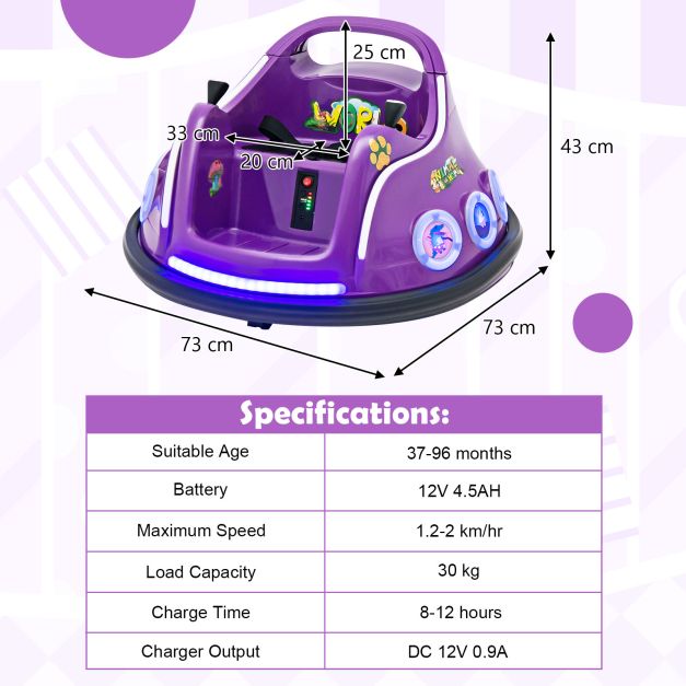 Kids’ Electric Bumper Car – 360° Spin, RC Safety Control