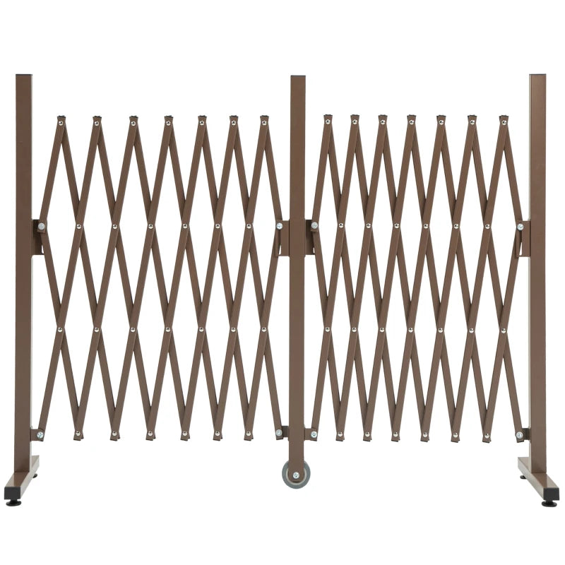 Foldable Trellis Fence – Movable Aluminium Garden Screen Panel, Dark Brown, 405cm