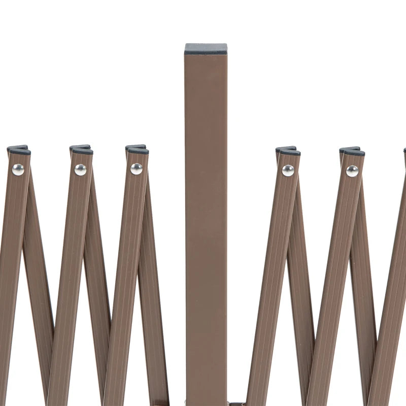 Foldable Trellis Fence – Movable Aluminium Garden Screen Panel, Dark Brown, 405cm