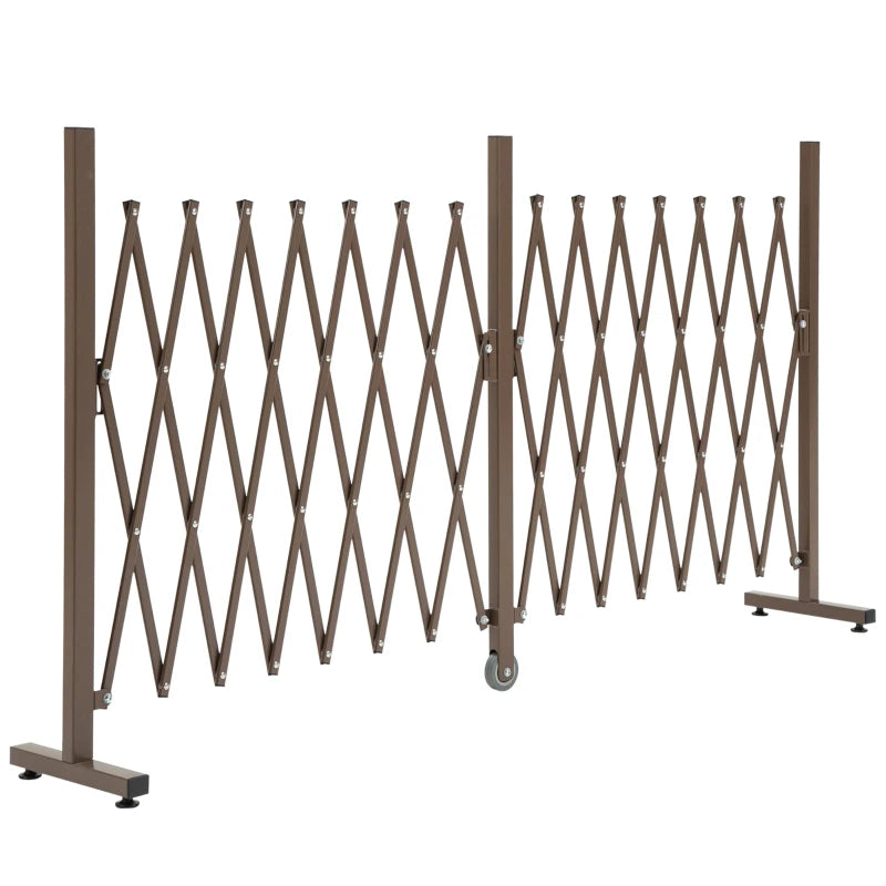 Foldable Trellis Fence – Movable Aluminium Garden Screen Panel, Dark Brown, 405cm