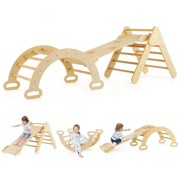 7-in-1 Toddler Climbing Frame with 6-Piece Indoor Baby Soft Play Set