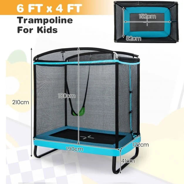 6ft Children’s Trampoline with Swing and Enclosure Safety Net