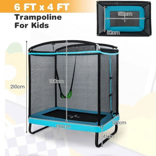 6ft Children’s Trampoline with Swing and Enclosure Safety Net