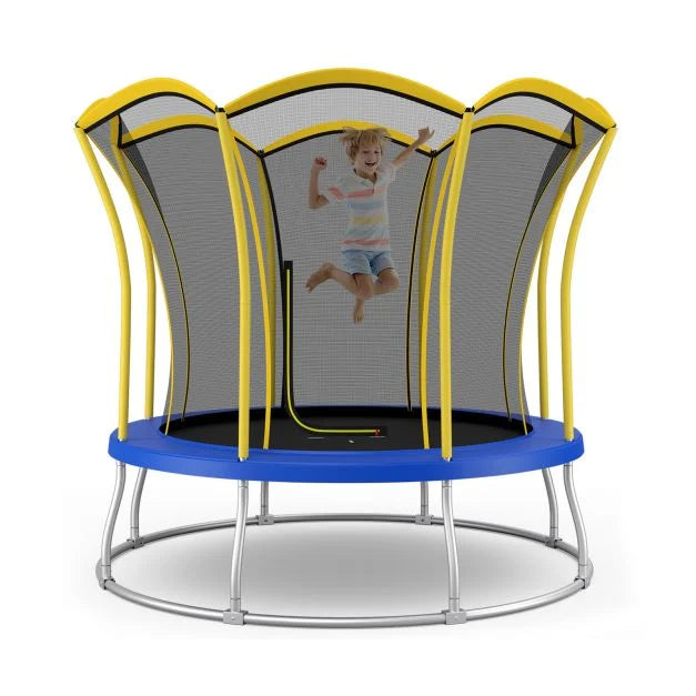 Kids 10ft Flower-Shaped Trampoline with Strong Steel Frame