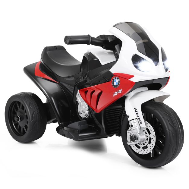 Kids 6V Ride-On Motorcycle with Headlight & Training Wheels