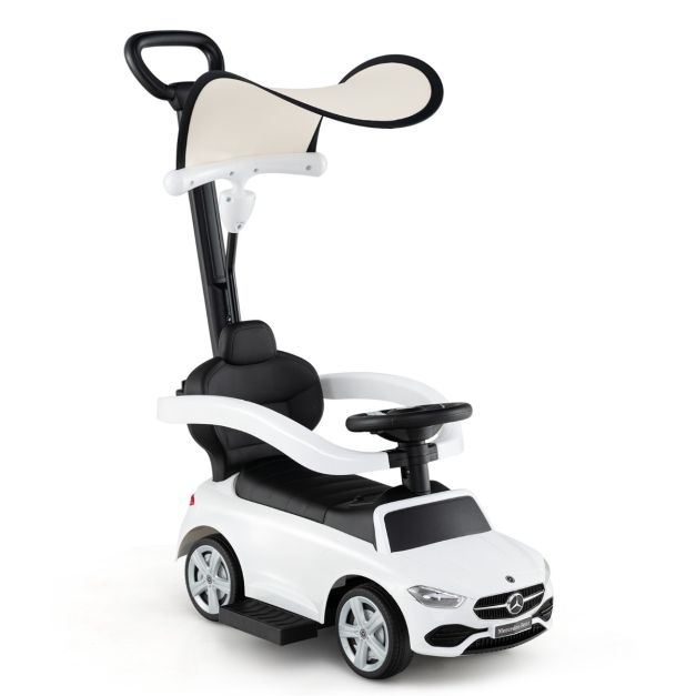Kids 3-in-1 Push Ride-On Car | Adjustable Canopy & Steering