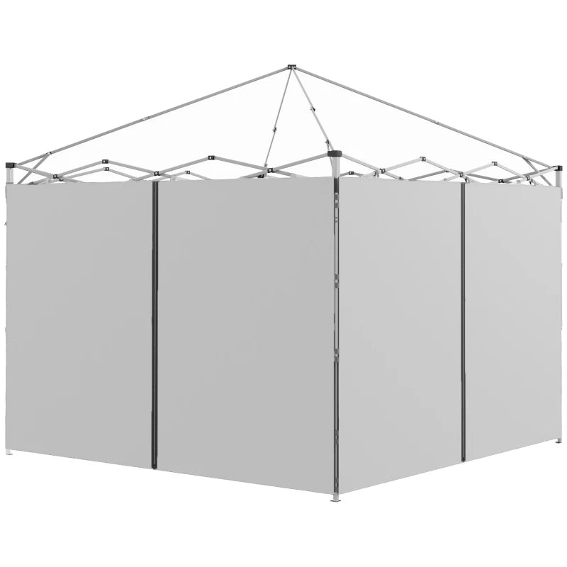 Grey Zipped Gazebo Sidewalls, Set of 2 Replacement Panels for Outdoor Use, 3 x 3m