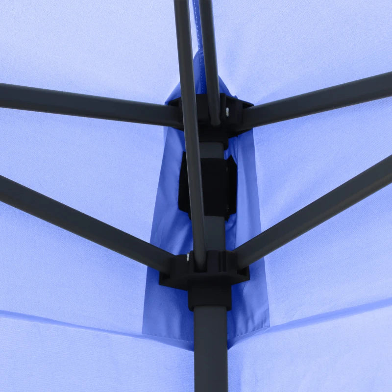 Blue Foldable Pop Up Gazebo Tent with Adjustable Height & Wheeled Carry Bag 3x3M