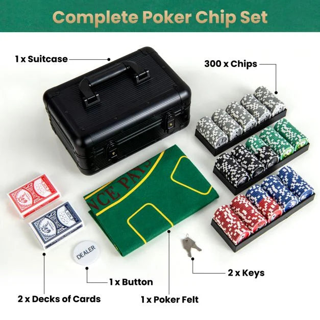 Texas Hold’em Poker Chip Set 300 Pieces – Casino Game Chips
