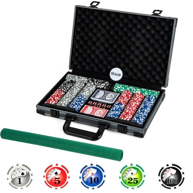 400-Piece Texas Hold’em Poker Chip Set with Dice & Dealer Button