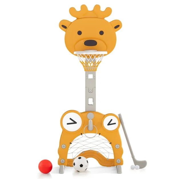 Kids 4-in-1 Basketball Hoop Activity Set for Indoor and Outdoor Play