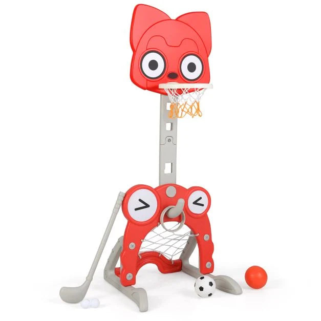 Toddler Sports Activity Set with Basketball Hoop and Soccer Goal