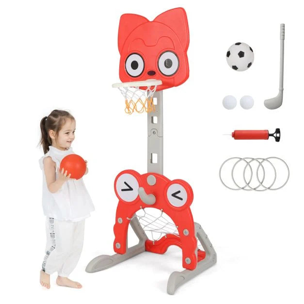 Toddler Sports Activity Set with Basketball Hoop and Soccer Goal