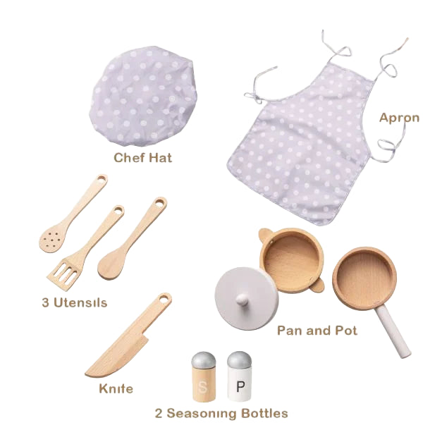 Kids Play Kitchen with Lighted Stove and Realistic Cooking Sounds