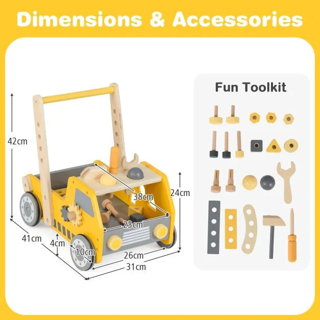 Toddler Push Walker with Adjustable Speed and Convenient Bottom Storage