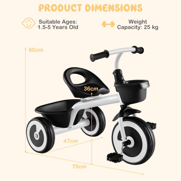 Kids Trike with Adjustable Seat – 18-60 Months