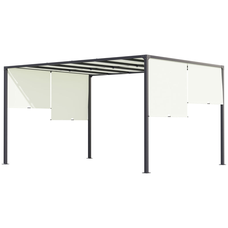 Cream White Outdoor Pergola for Patio or Garden – Elegant Sun Shelter 3x4M