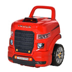 Toddler Educational Truck Workshop Toy Set with Steering Wheel & Horn – Red, Ages 3-5
