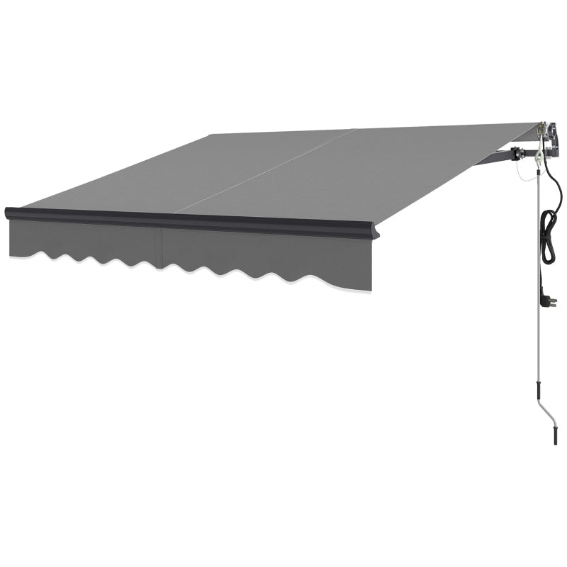 Remote Controlled Electric Awning – Aluminum Frame, Dark Grey, UV30+ Canopy 2.5x2m
