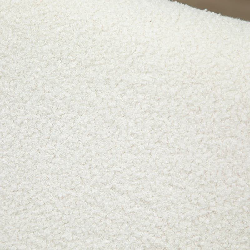 Rocking Armchair with Cushion & Wood Base – Cream White Upholstery