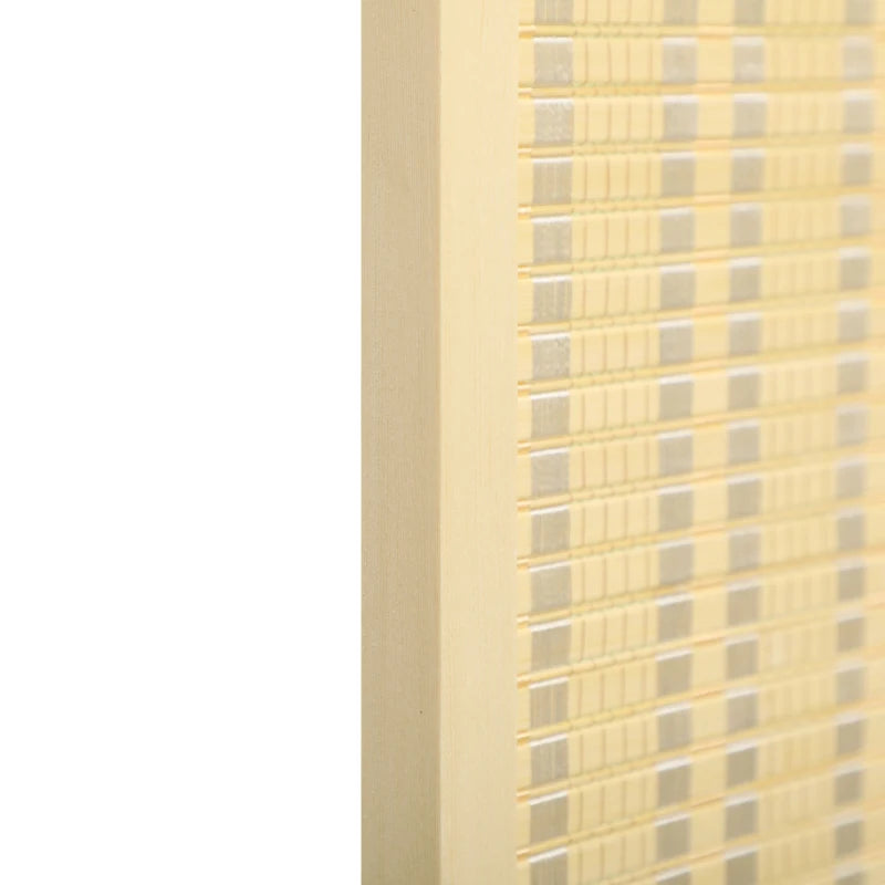 Natural 4-Panel Room Divider, Folding Privacy Screen for Home/Office
