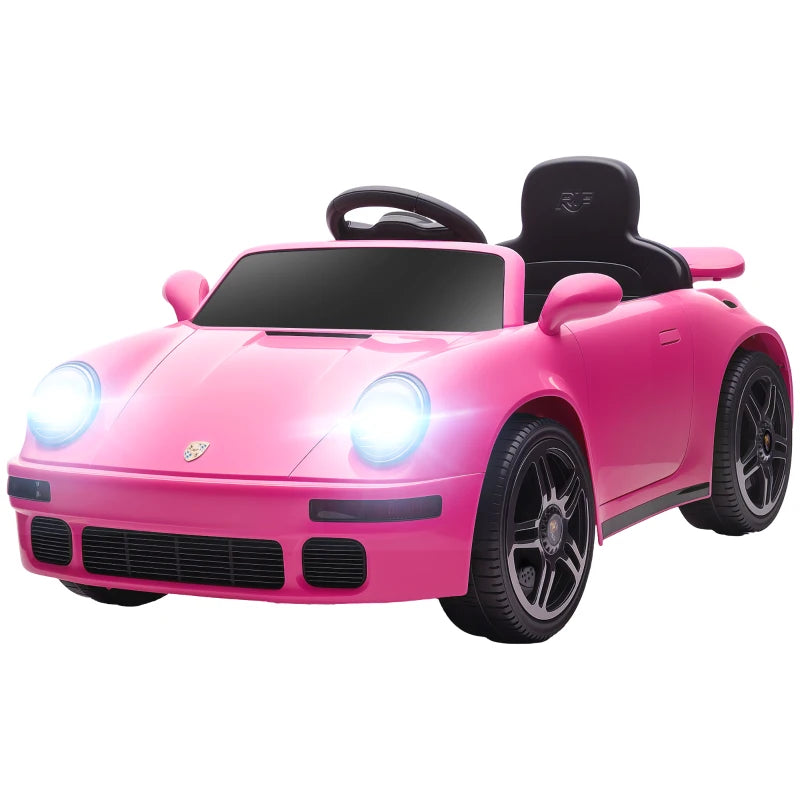 Pink Electric Kids Ride-On Car with Remote, Soft Start, MP3 Player, and LED Lights